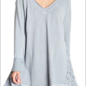 Free People Tunic No Frills Lace Asymmetrical SZ M